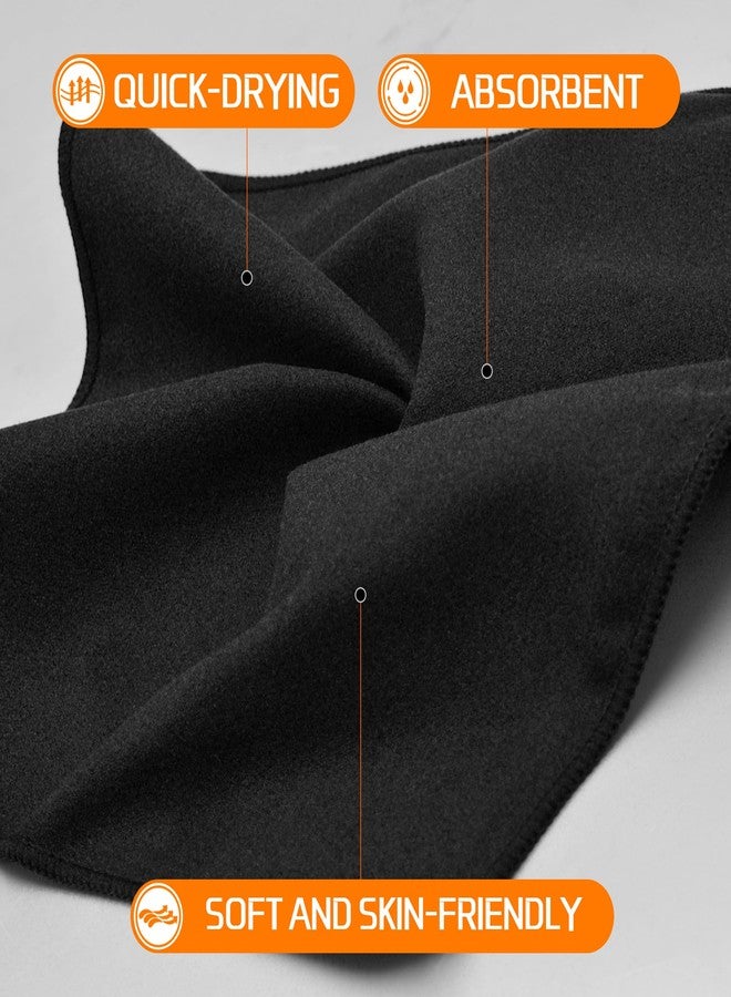 CYCLXY 12 Pack Sweat Absorbing Handkerchiefs,Gym Workout Towels Microfiber Sweat Rags Towels for Men & Women, Running Sports accessories Small Cloth for Face Hand,Black Hankies (10" x 10") - Image 3